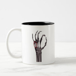 Knochen-Hände Skelett X-RAY-T - Shirt Zweifarbige Tasse