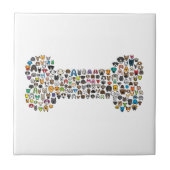 KNOCHEN HundeCartoon Fliese (Vorderseite)