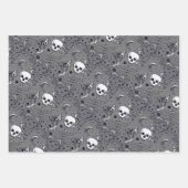 KNOCHEN IM GARTENSKELETON, FOLK ART MOON, MOTH GESCHENKPAPIER SET (Vorderseite 3)