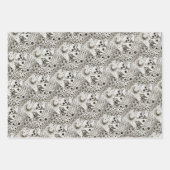 KNOCHEN IM GARTENSKELETON, FOLK ART MOON, MOTH GESCHENKPAPIER SET (Vorderseite 2)