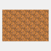 KNOCHEN IM GARTENSKELETON, FOLK ART MOON, MOTH GESCHENKPAPIER SET (Vorderseite)