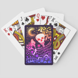 KNOCHEN IM GARTENSKELETON, FOLK ART MOON, MOTH SPIELKARTEN