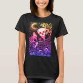 KNOCHEN IM GARTENSKELETON, FOLK ART MOON, MOTH T-Shirt (Vorderseite)