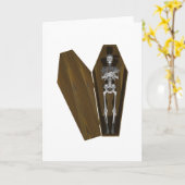 Knochen in einem Sarg: Halloween: Karte (Gelbe Blume)
