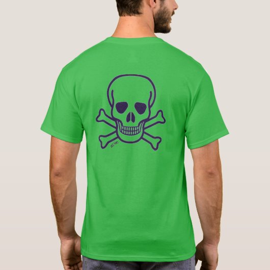 Knochen Männer grün T - Shirt zurück (Rückseite)