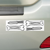 Knochen-Messer X 2 Autoaufkleber (Auf Auto)