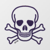 Knochen mit großem Fensterheber Fensteraufkleber (Blatt)