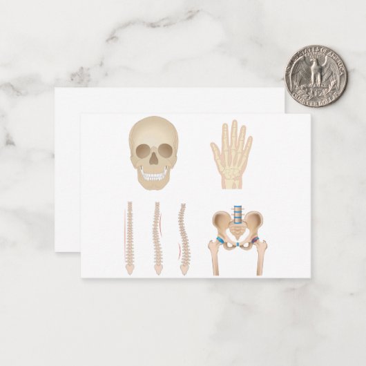 Knochen Mitteilungskarte (Vorderseite/Rückseite Beispiel)