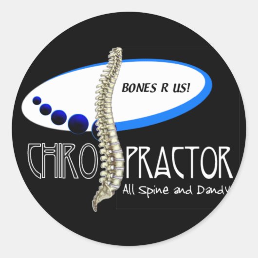 KNOCHEN ODER US-CHIROPRAKTOR - ALLE SPINE UND DAND RUNDER AUFKLEBER (Vorderseite)