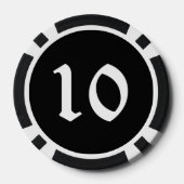 Knochen-Poker-Chip mit 10 Streifen Pokerchips (Rückseite)