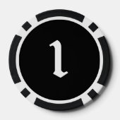 Knochen-Poker-Chip, schwarz 1 gestreift Pokerchips (Rückseite)