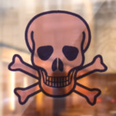 Knochen, rosa, runde Fensterverkleidung, Rückensta Fensteraufkleber (Blatt 2)