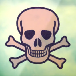 Knochen, rosa, runde Fensterverkleidung, Rückensta Fensteraufkleber