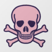 Knochen, rosa, runde Fensterverkleidung, Rückensta Fensteraufkleber (Blatt)