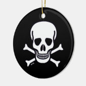 Knochen, schwarz, runde Keramik, auf 2 Seiten Keramik Ornament (Links)