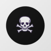 Knochen, schwarz, runder Fensterhalter vorne Fensteraufkleber (Blatt)