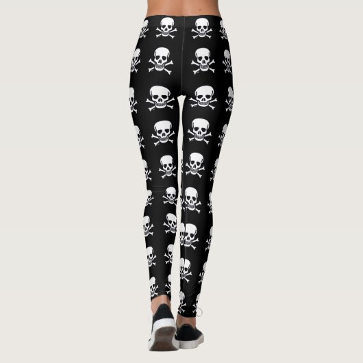 Knochen, schwarze Schädel Leggings (Rückseite)