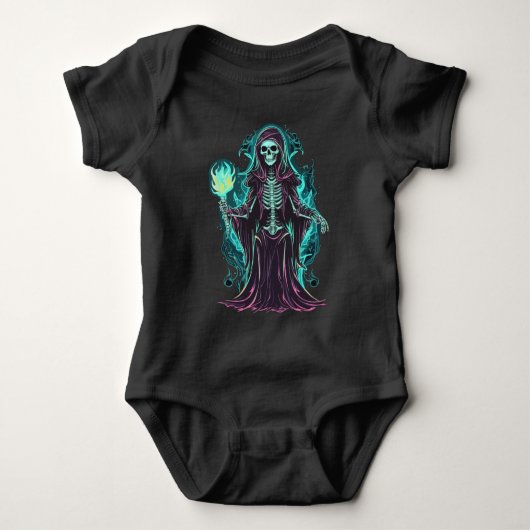 Knochen-Sensenmann Baby Strampler (Vorderseite)