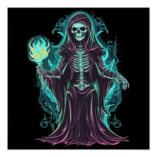 Knochen-Sensenmann Poster (Vorderseite)