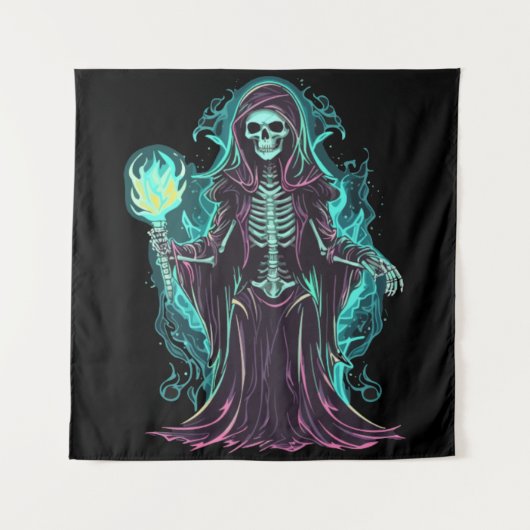 Knochen-Sensenmann Wandteppich (Vorderseite)