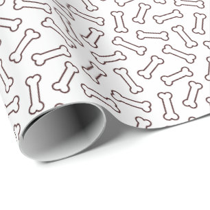Knochen-Silhouetten – Minimalistisches Hundedesign Geschenkpapier