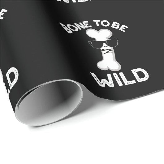 Knochen, um wild lustige Anatomie Pun Dark BG Geschenkpapier (Rolleneckpunkt)
