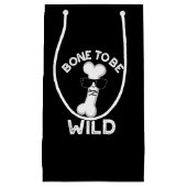 Knochen, um wild lustige Anatomie Pun Dark BG Kleine Geschenktüte (Vorderseite)