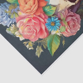 Knochen und Blüten, Schädel & Garden Blume Seidenpapier (Ausschnitt)