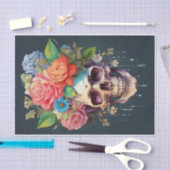 Knochen und Blüten, Schädel & Garden Blume Seidenpapier (Handwerk)