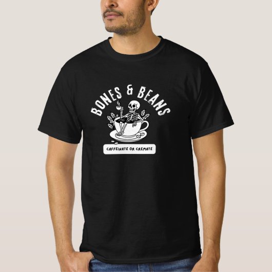 Knochen und Bohnen Kaffeesäcke schwarz T-Shirt (Vorderseite)