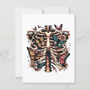 Knochen und Botanik Postkarte