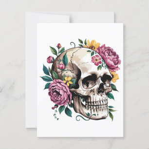 Knochen und Botanik Postkarte