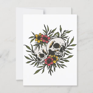 Knochen und Botanik Postkarte