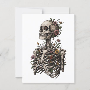 Knochen und Botanik Postkarte