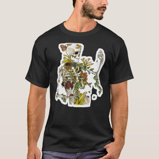 Knochen und Botanikskelett Pflanze Botanische T-Shirt (Vorderseite)