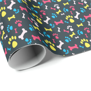 Knochen und Hundetatzen-Druck-Packpapier Geschenkpapier