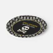 Knochen und Knochen, Gold, Halloween-Party Pappteller (Schrägansicht)