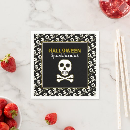 Knochen und Knochen, Gold, Halloween-Party Serviette (Beispiel)