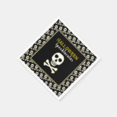 Knochen und Knochen, Gold, Halloween-Party Serviette (Ecke)