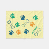 Knochen und Pawprint Personalisierte Dog-Decken Fleecedecke (Vorderseite (Horizontal))
