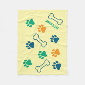 Knochen und Pawprint Personalisierte Dog-Decken Fleecedecke (Vorderseite)