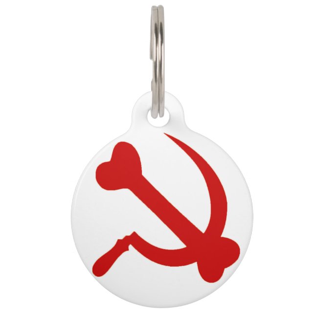 Knochen und Sichelhund Tiernamensmarke (Vorderseite)