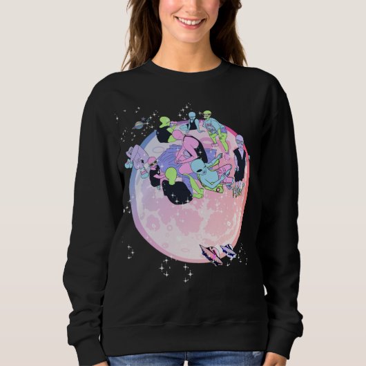 Knochen und Stardust Alien Beste Freundinnen Sweat Sweatshirt (Vorderseite)