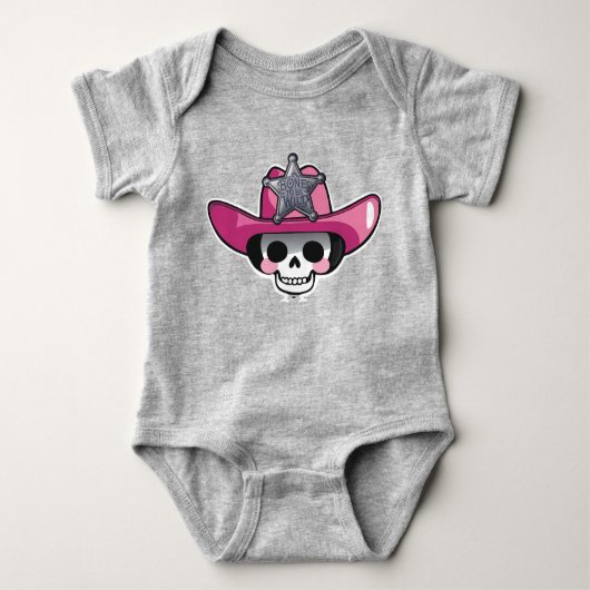 Knochen, Wild zu sein, Skeleton Cowboy Girl Bodysu Baby Strampler (Vorderseite)