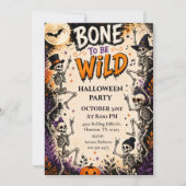 Knochen Wilde Halloween-Party Einladung (Vorderseite)