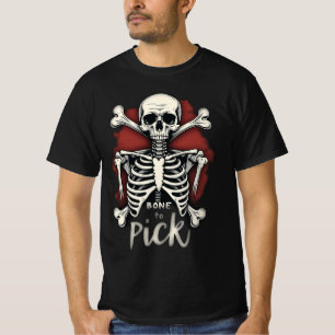 Knochen zu Pick Horror Skelett Halloween-Tag Männe T-Shirt