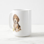 Knochen zum Wilden - Beagle Pup & Polka Dot Kaffeetasse (Vorderseite Links)