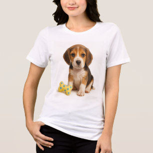 Knochen zum Wilden - Beagle Pup & Polka Dot Tri-Blend Shirt