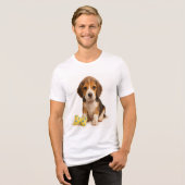 Knochen zum Wilden - Beagle Pup & Polka Dot Tri-Blend Shirt (Vorderseite voll)