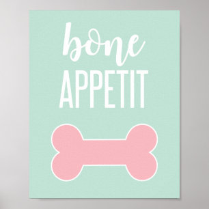 Knochenappetit Welpe Geburtstagsparty Unterschrift Poster